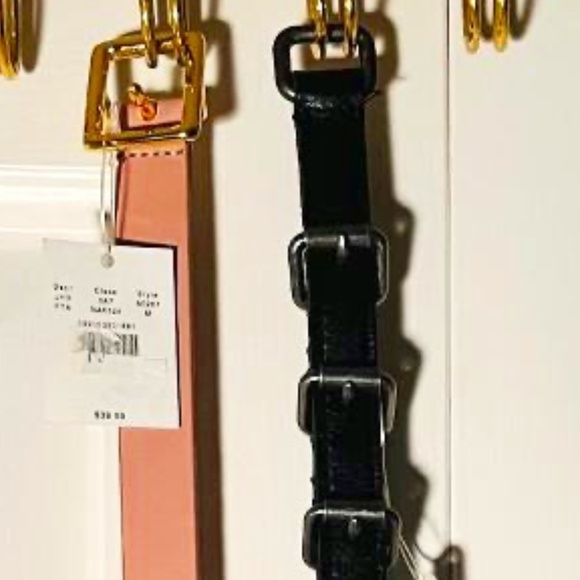 J.Crew Brand New(NWT) Womens Leath Belt 2 for $15 Pink & Black Sz Med./Sm